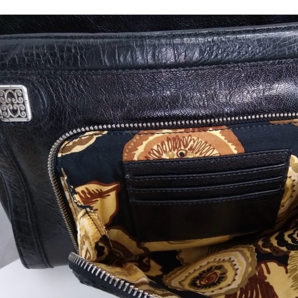 BRIGHTON Croc Embossed with Leather Trim Braid Bag, Black D880058 - Picture 11 of 16